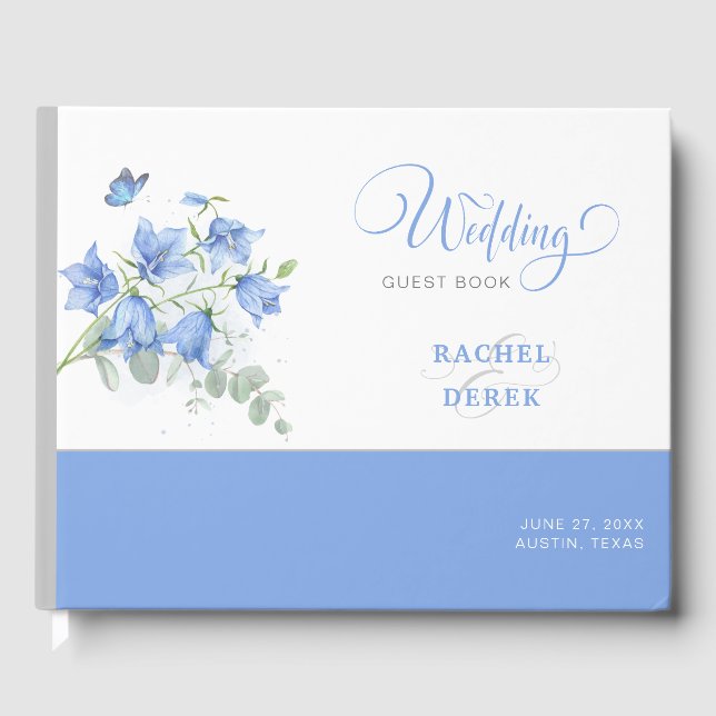 Livro De Visitas Casamento de Flor Azul (Frente)