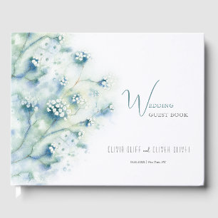 Livro De Visitas Casamento de Flores Brancas Pequenas