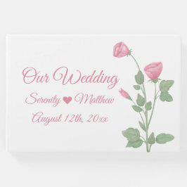 Livro De Visitas Casamento de Flores Rosa-Cor-de-Água Floral primav