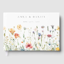 Livro De Visitas Casamento de Flores Silvestres Boho Chic