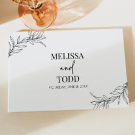 Livro De Visitas Casamento de Folha Mínima Mínima do Branch Branco 