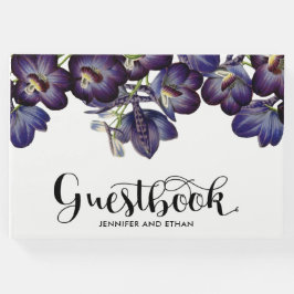 Livro De Visitas Casamento de Foto Floral Chic Purple