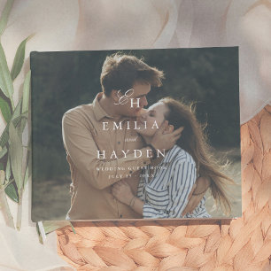 Livro De Visitas Casamento de Foto Minimalista Boho Simples