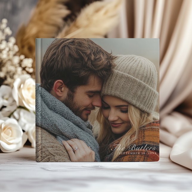 Livro De Visitas Casamento de Foto Personalizado Elegante (Criador carregado)