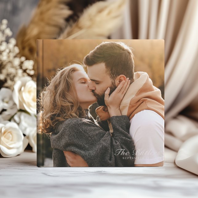 Livro De Visitas Casamento de Foto Personalizado Elegante (Criador carregado)