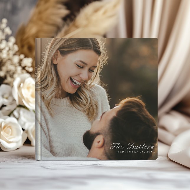 Livro De Visitas Casamento de Foto Personalizado Elegante (Criador carregado)