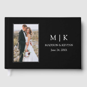 Livro De Visitas Casamento de Fotografia do Casal Monograma Minimal