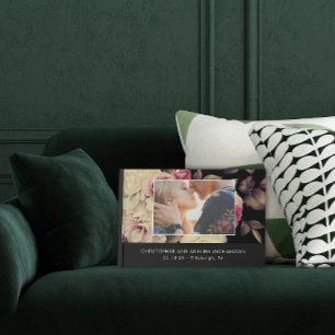 Livro De Visitas Casamento de Fotografia Floral Negra Elegante