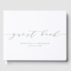 Livro De Visitas Casamento de Fotografias de Script Minimalista Mod
