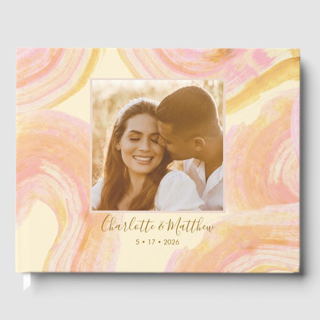 Livro De Visitas Casamento de Fotografias Personalizadas do Anel de (Frente)