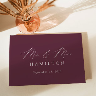Livro De Visitas Casamento de Fotografias Roxo de Script Elegante M