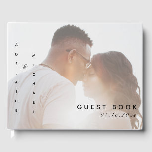 Livro De Visitas Casamento de Fotografias Simples e Elegante Modern