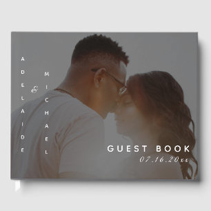 Livro De Visitas Casamento de Fotografias Simples e Elegante Modern