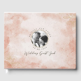 Livro De Visitas Casamento de Fotos Personalizadas Rustic Elegant P