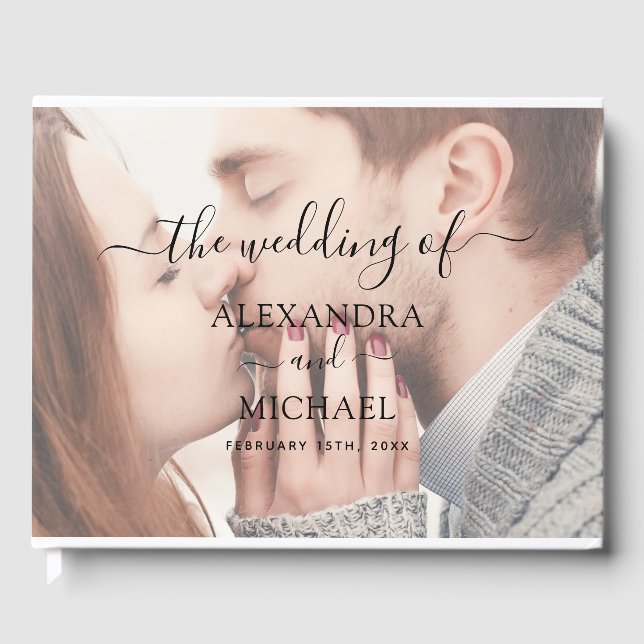 Livro De Visitas Casamento de Fotos Transparente Moderno Elegante (Frente)