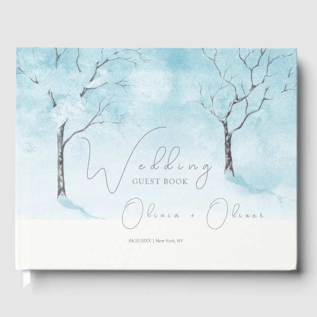 Livro De Visitas Casamento de Freshness de inverno (Frente)