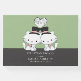 Livro De Visitas Casamento de Gay para Dois Parentes Personalizados