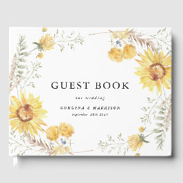 Livro De Visitas Casamento de Girassóis no Final do Verão