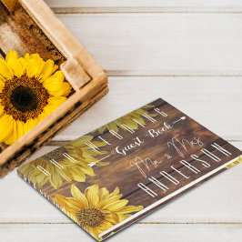 Livro De Visitas Casamento de Girassol Amarelo Amarelo-Russo de Mad