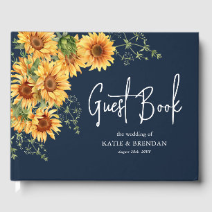 Livro De Visitas Casamento de girassol no verão da Elegante