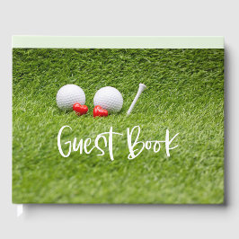 Livro De Visitas Casamento de golfe com duas bolas de golfe apaixon