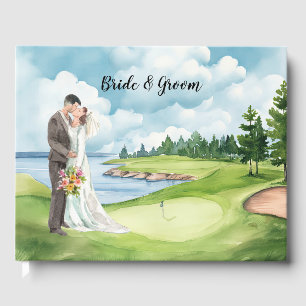 Livro De Visitas Casamento de Golfe com noiva e noivo
