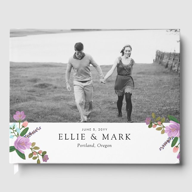 Livro De Visitas Casamento de Golightly Floral (Frente)