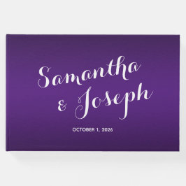 Livro De Visitas Casamento de Gradiente Roxo Real