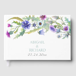 Livro De Visitas Casamento de granizo de flores silvestres de Water