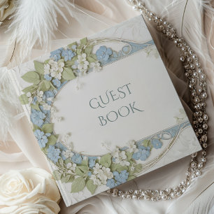 Livro De Visitas Casamento de Hydrangea Art Nouveau
