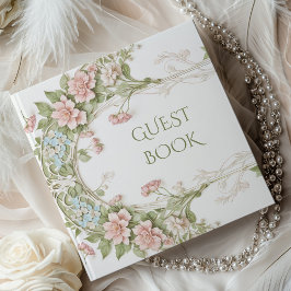 Livro De Visitas Casamento de Hydrangea Art Nouveau