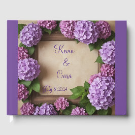 Livro De Visitas Casamento de Hydrangea Roxo