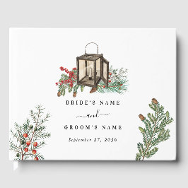 Livro De Visitas Casamento de Lanterna com Pinheiros Russos de Inve