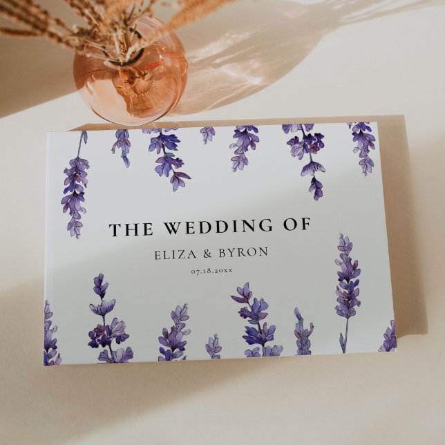 Livro De Visitas Casamento de lavanda floral elegante (Criador carregado)