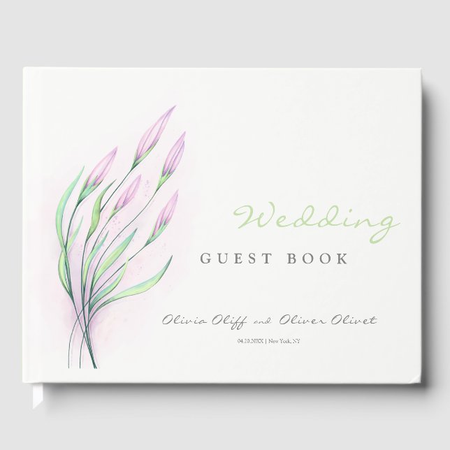 Livro De Visitas Casamento de lírios roxos macios (Frente)