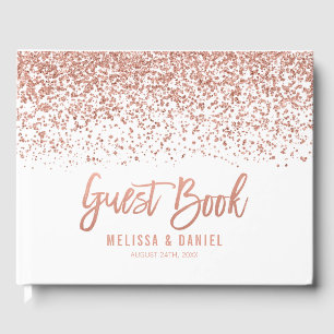 Livro De Visitas Casamento de Literatura de Faux Dourado Moderno Ro