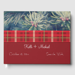 Livro De Visitas Casamento de Natal entre Crimson e Evergreen