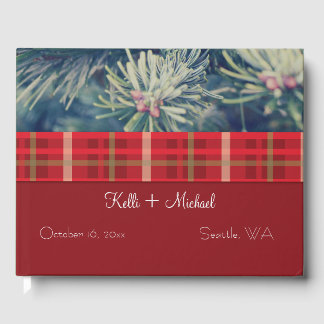 Livro De Visitas Casamento de Natal entre Crimson e Evergreen