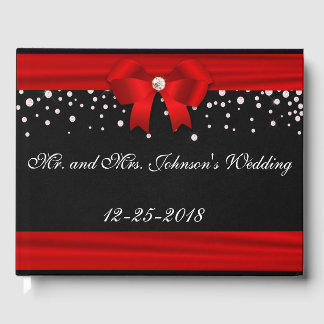 Livro De Visitas Casamento de Natal Vermelho e Negro