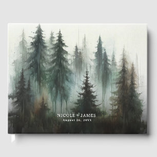 Livro De Visitas Casamento de Natureza Selvagem Rústica dos Ursos