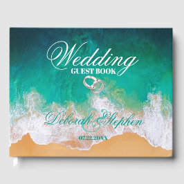 Livro De Visitas Casamento de Ondas de Sandy Beach Ocean