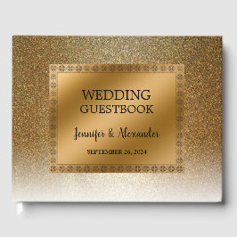 Livro De Visitas Casamento de ouro brilhante moderno