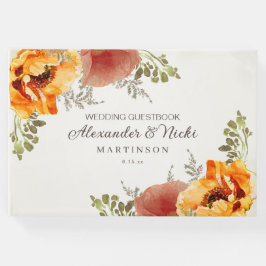 Livro De Visitas Casamento de outono de Outono de Laranja Quebra Fl