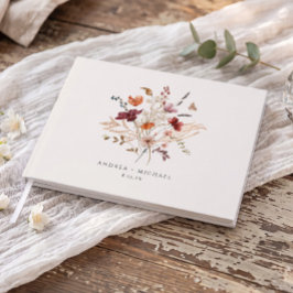 Livro De Visitas Casamento de Outono Vintage Boho Wildflowers