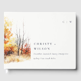 Livro De Visitas Casamento de Paisagem de outono Amarelo Amarelo de