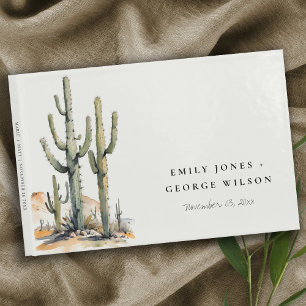 Livro De Visitas Casamento de Paisagem do Deserto do Boho Cactus Oc