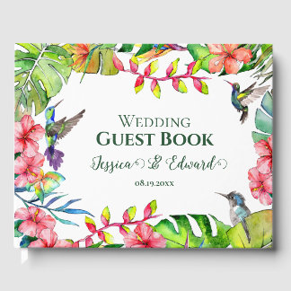 Livro De Visitas Casamento de Paraíso Tropical Floral
