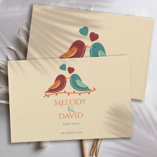 Livro De Visitas Casamento de Pássaros de Amor