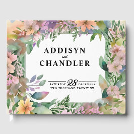 Livro De Visitas Casamento de Pastel Watercolor