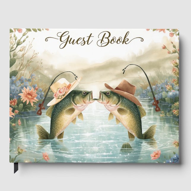 Livro De Visitas Casamento de Pesca no Texas (Frente)